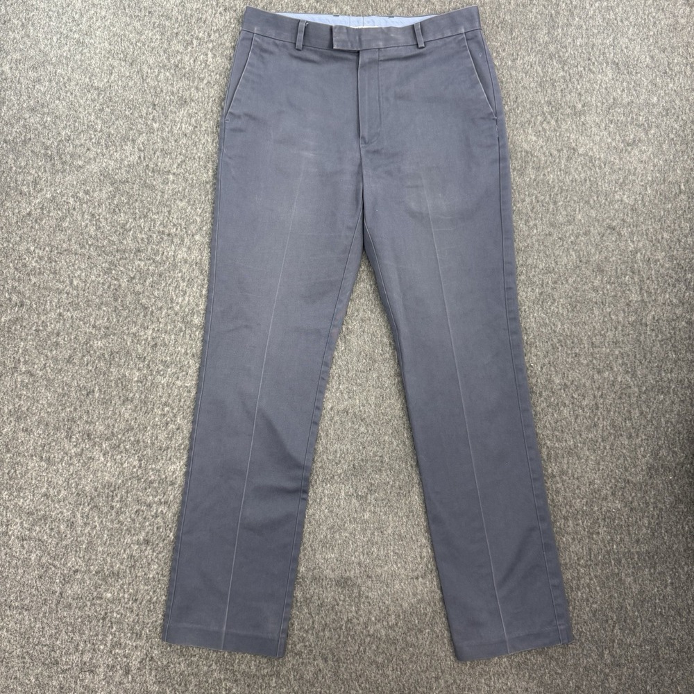 Charles Tyrwhitt Pants Mens Blue Dress Flat Front Office Casual Cotton 32x32